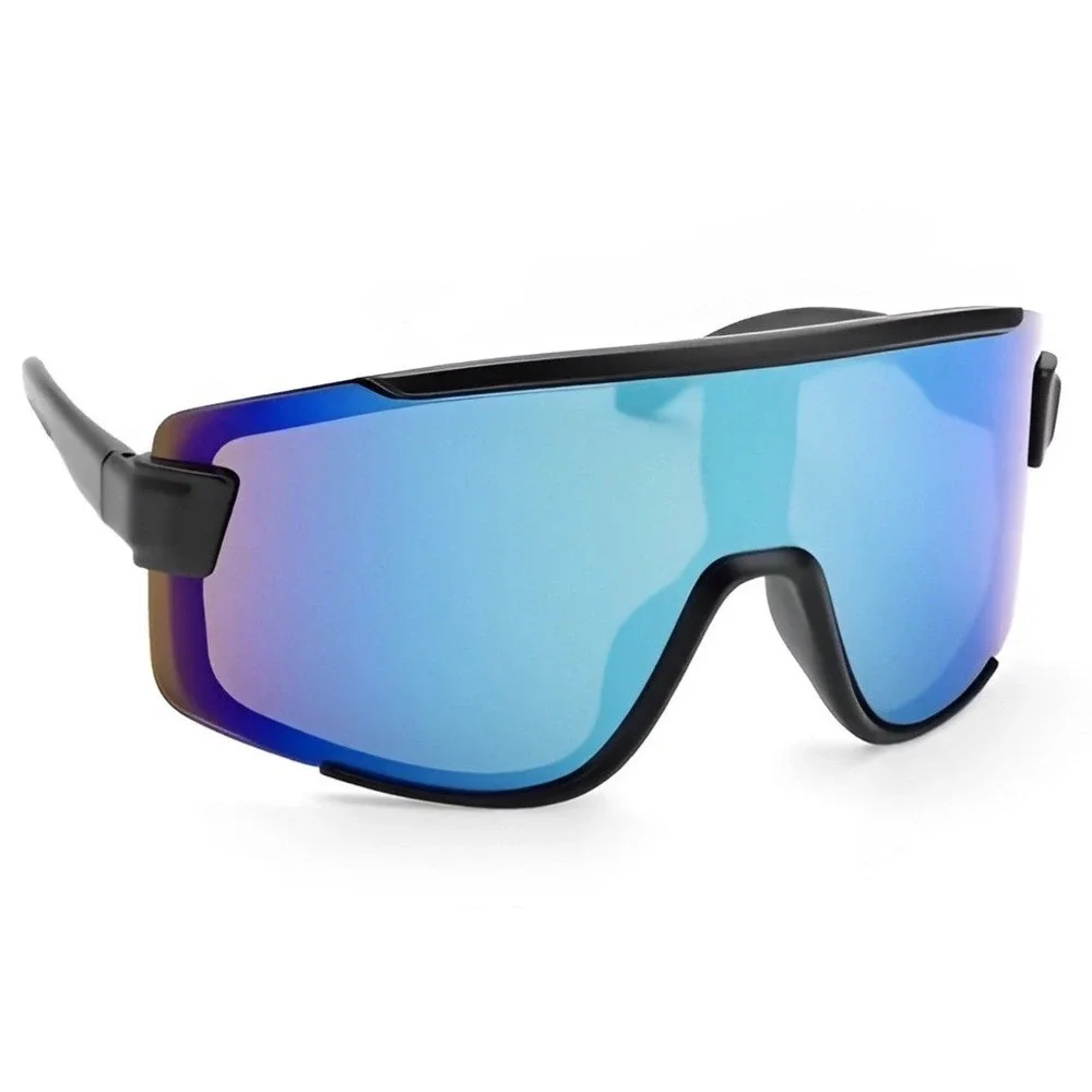 Futuristic Oversize Women Sunglasses Ski Sports‎ Blue Mirrored Lens Ladys Gafas